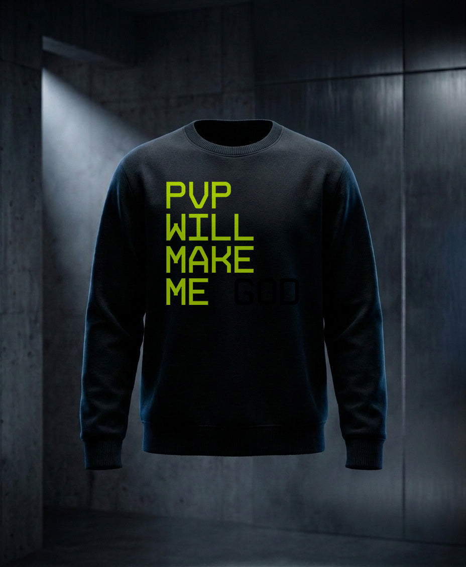 PVP Will Make Me God - Felpa Girocollo Nera - vista 4