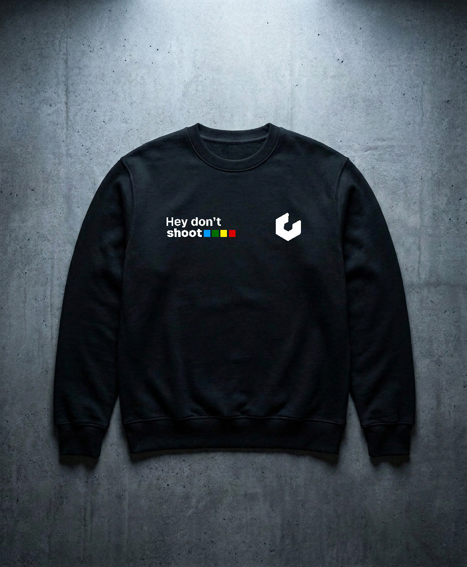 Don't Shoot - Felpa Girocollo Nera - vista 1