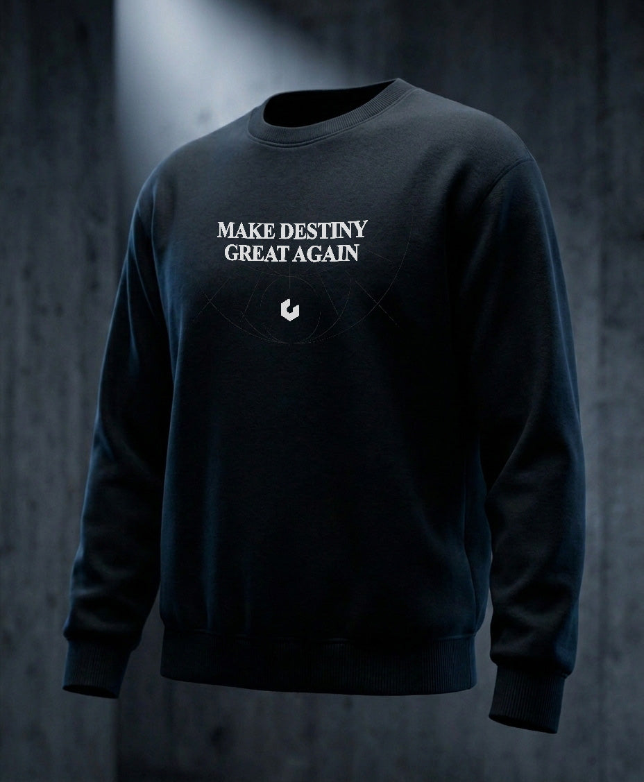 Make Destiny Great Again - Felpa Girocollo Nera - vista 3